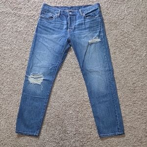 Levi's Men's Slim Fit 501CT Ripped Blue Jeans